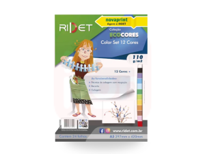 Bloco EcoCores A3 110g 12 Cores 24 Folhas